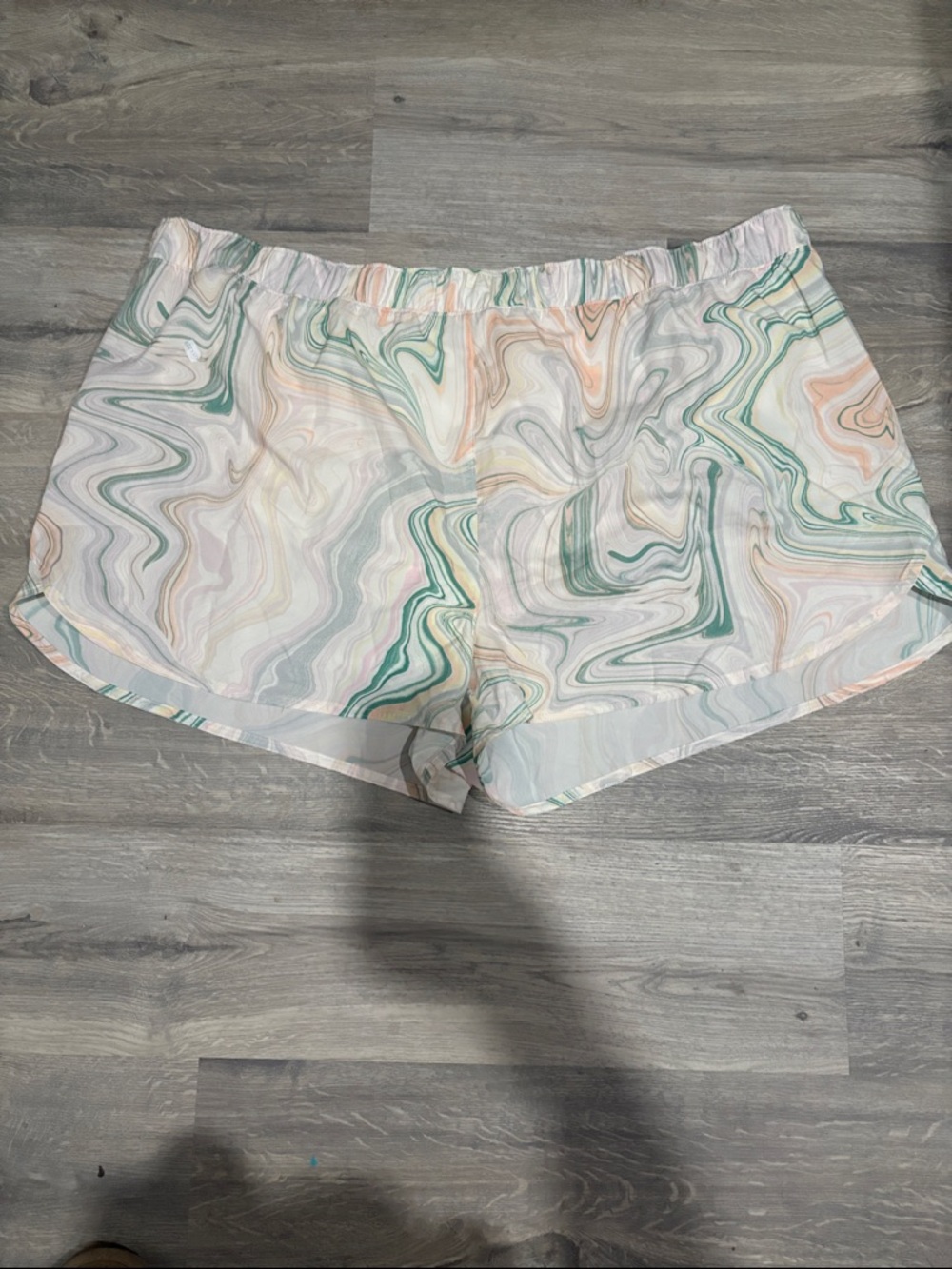 Old Navy Marble Print Athletic Lounge Shorts - Green & Peach